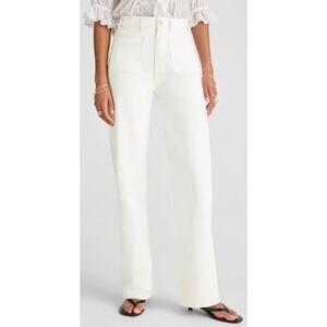 Madewell The Cleo Straight Jean White Denim High Rise Size 27